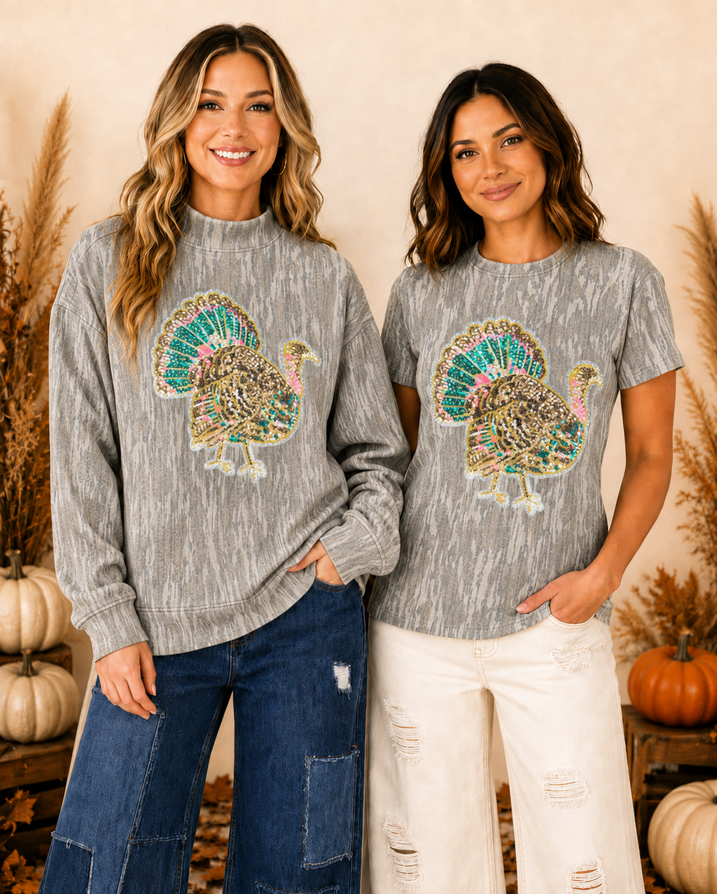 Great Outdoors Hunting Patch Mossy Oak Bottomland Mockneck Crew