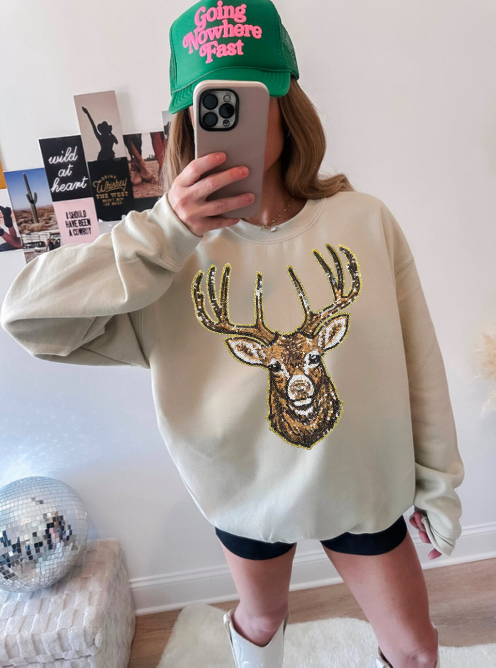Deer Hunting Sequin Patch Shirt