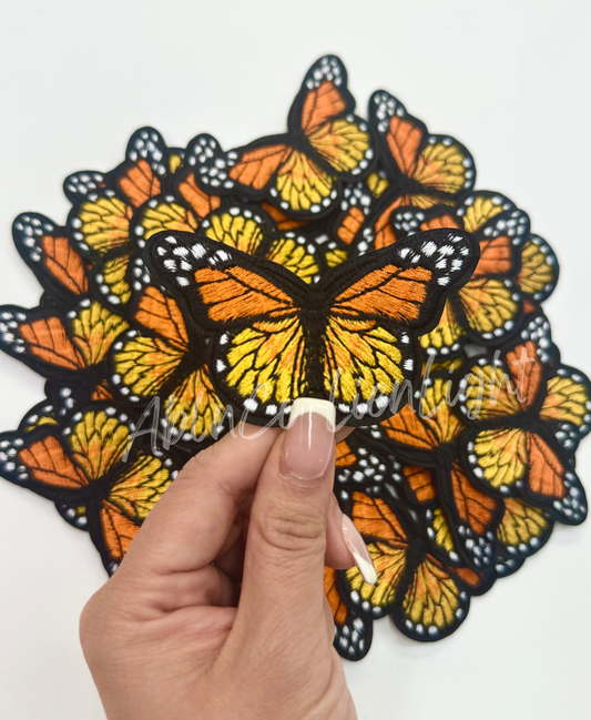 Rainbow Orange Butterfly Embroidery Patch
