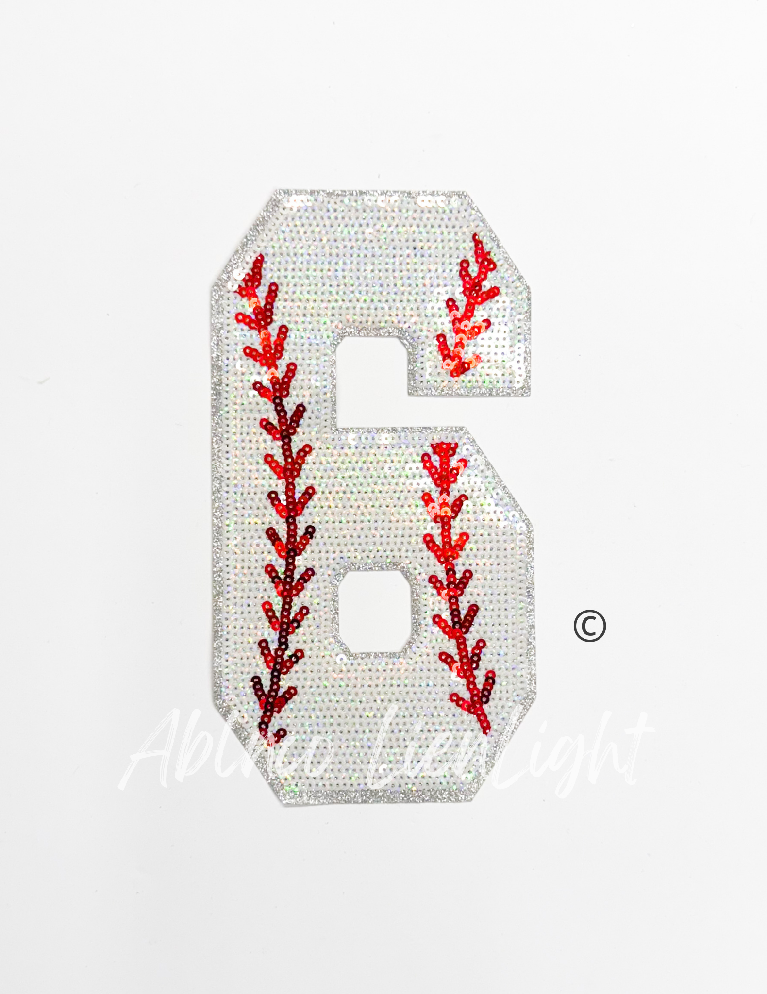 Baseball Numbers Sequin Patch - Large