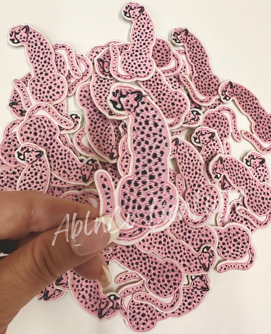 Light Pink Cheetah Embroidery Patch