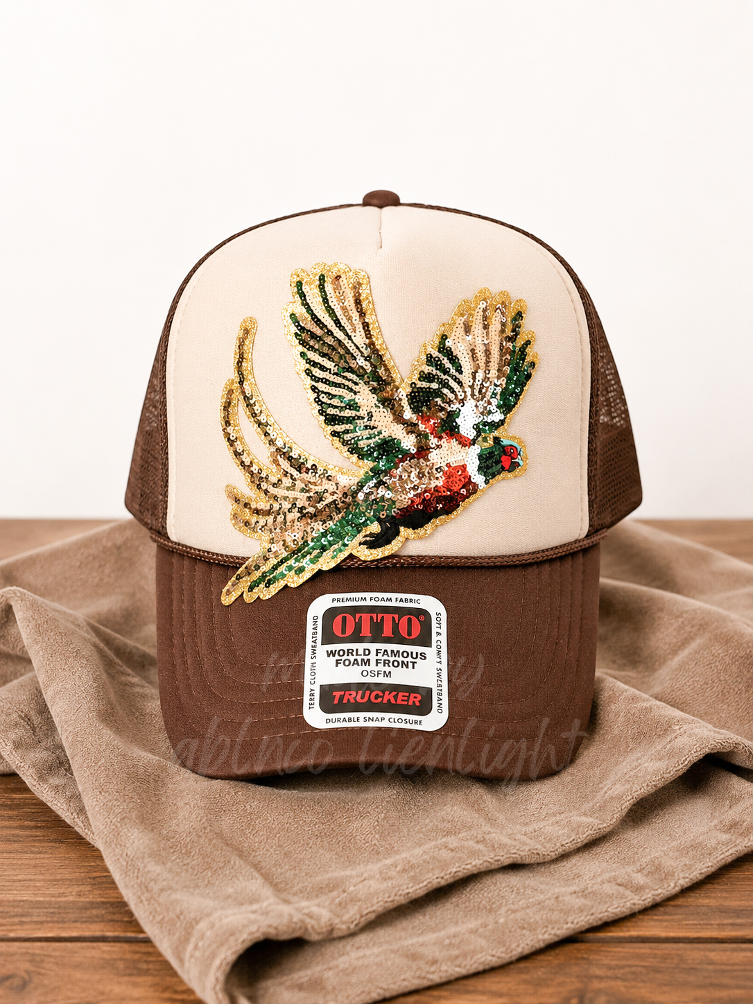 Sequin Pheasant Bird Otto Trucker Hat
