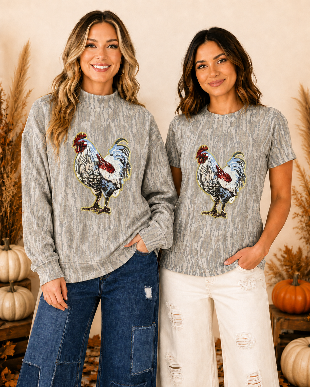 Great Outdoors Hunting Patch Mossy Oak Bottomland Mockneck Crew