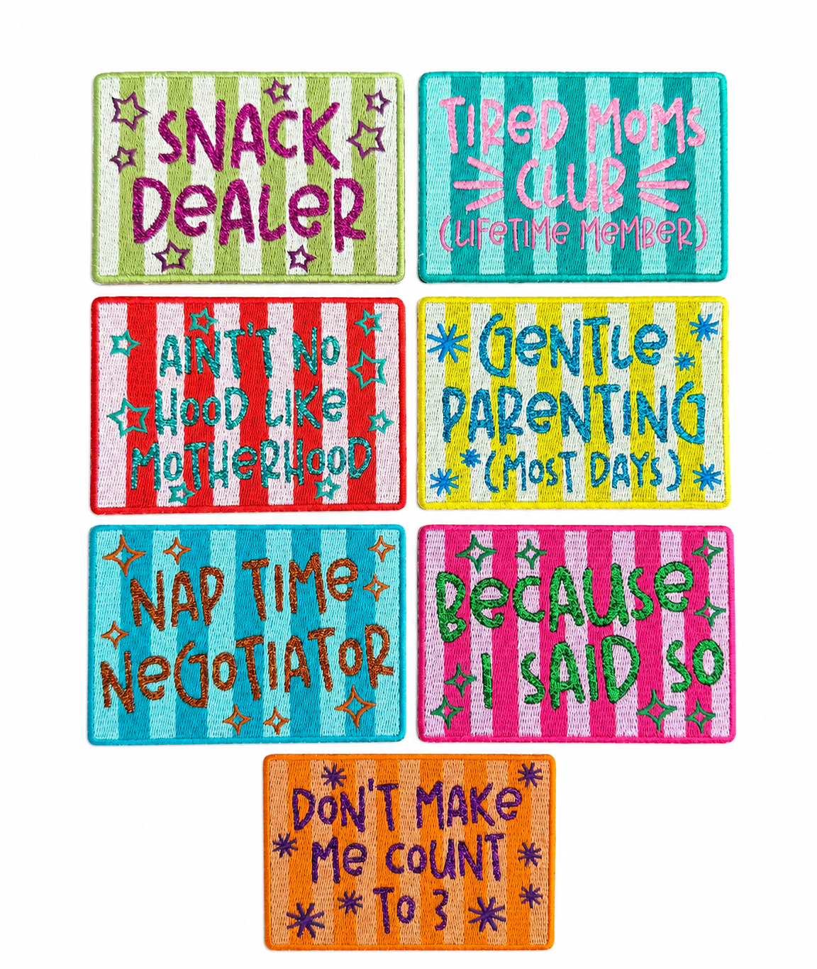 Tired Moms Club Lifetime Member Mom Mama Glitter Embroidery Patch