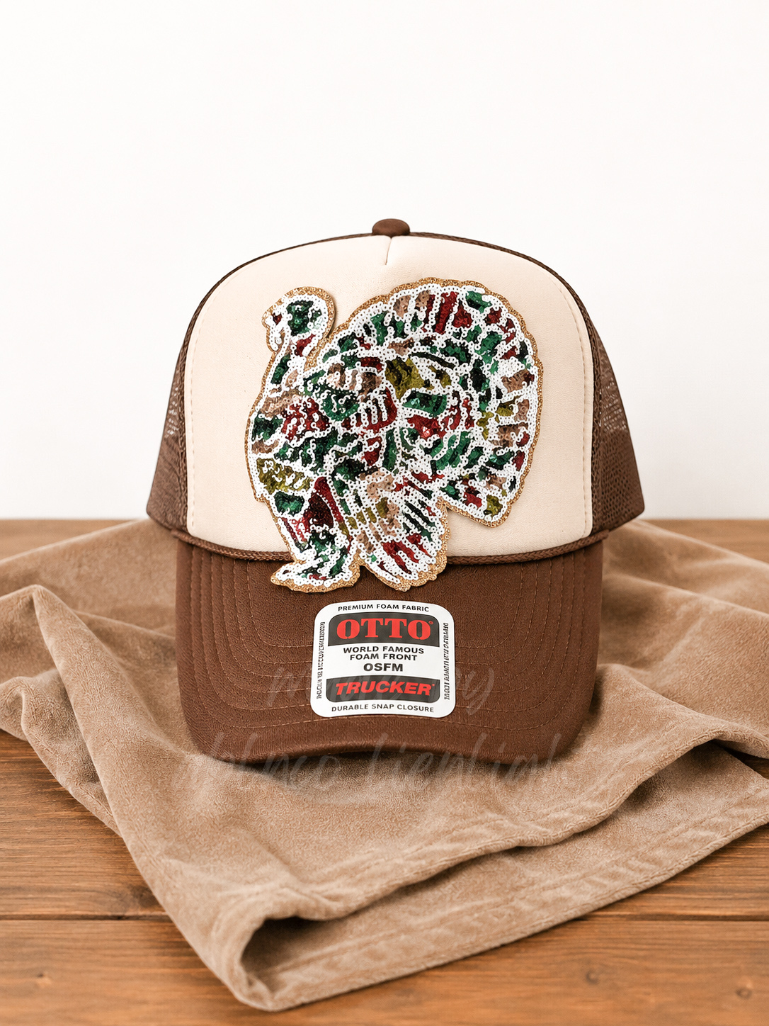 Sequin Camo Turkey Otto Trucker Hat