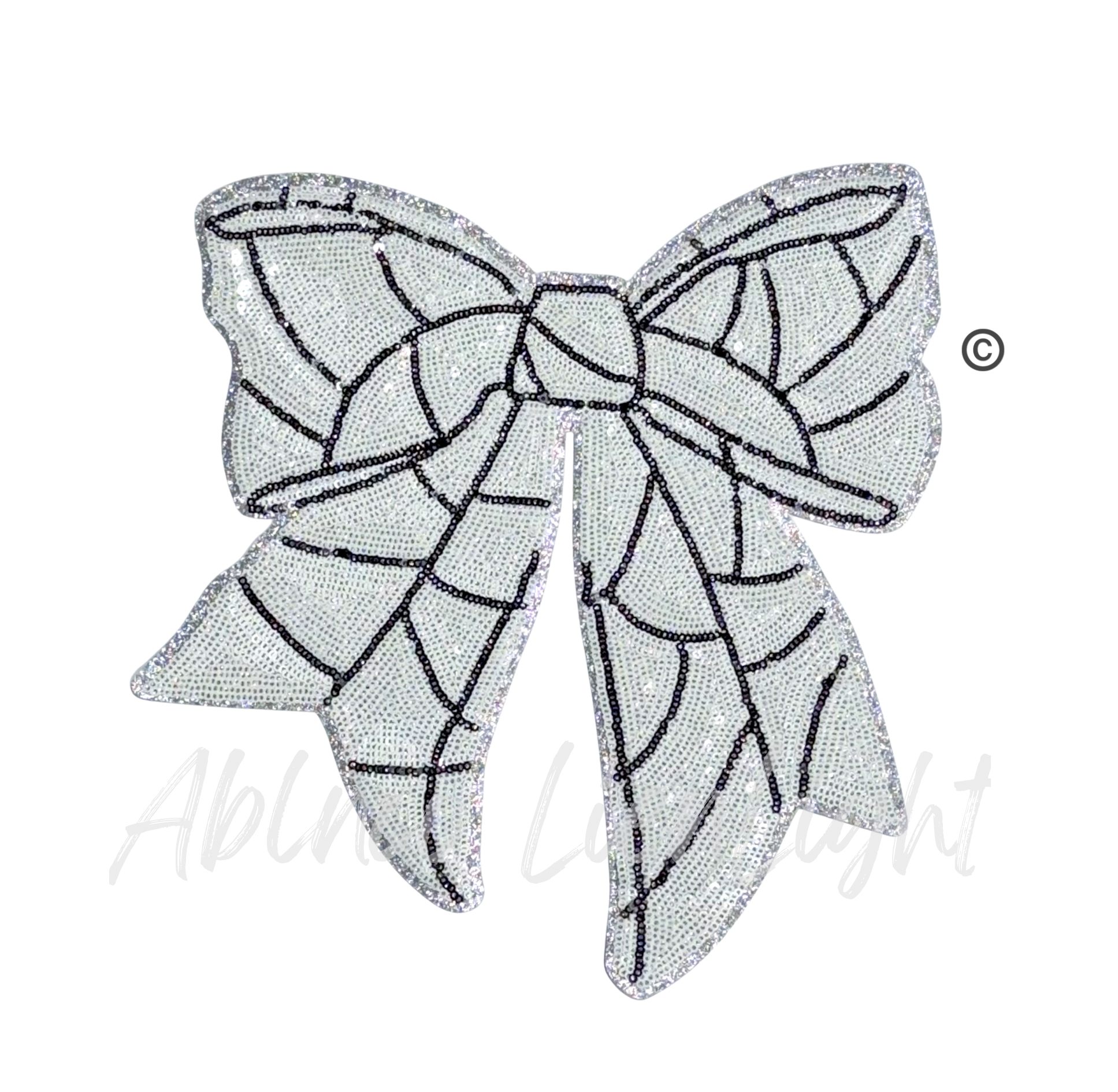 Volleyball Sequins Bow Patch - Big
