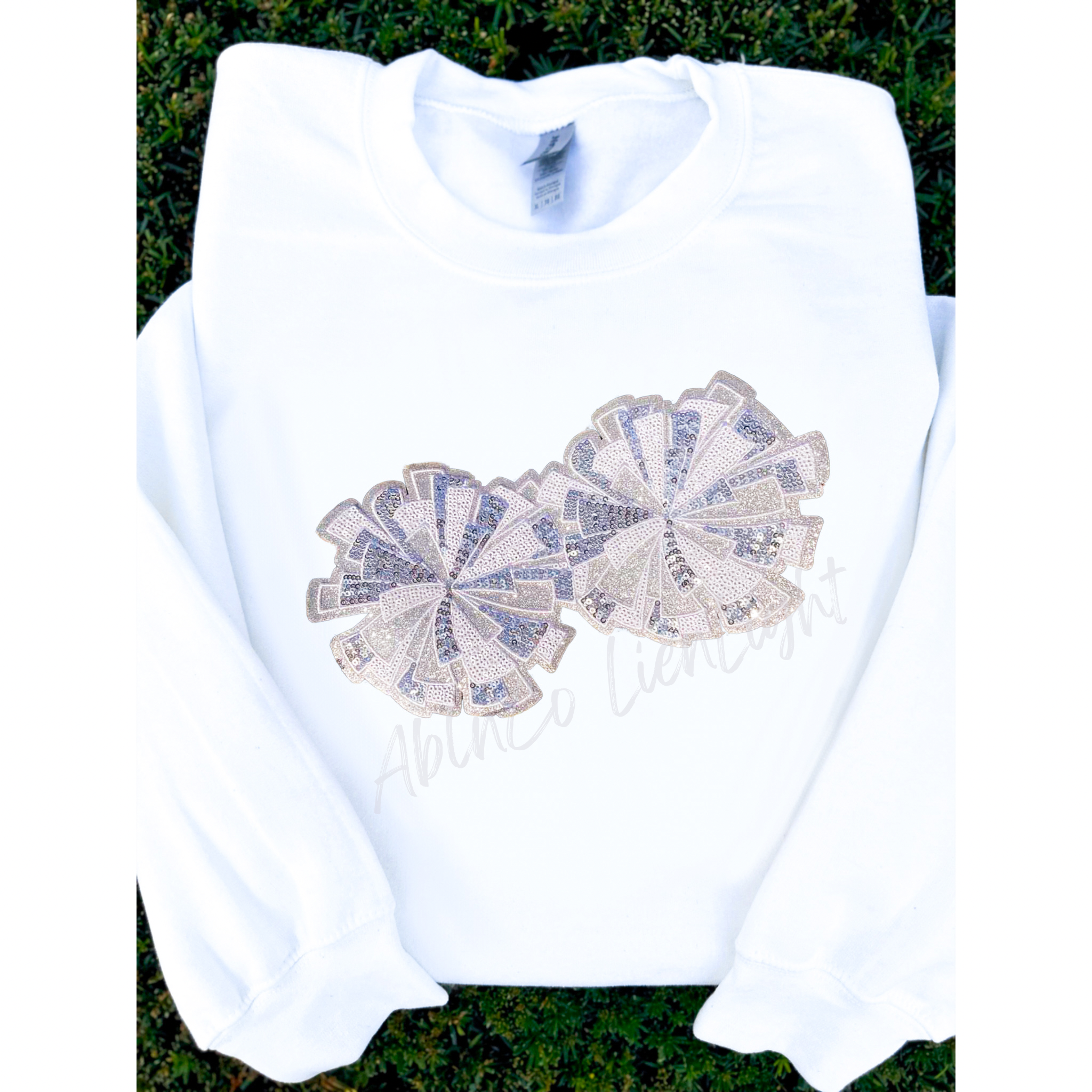 Cheer Pom Poms White Patch
