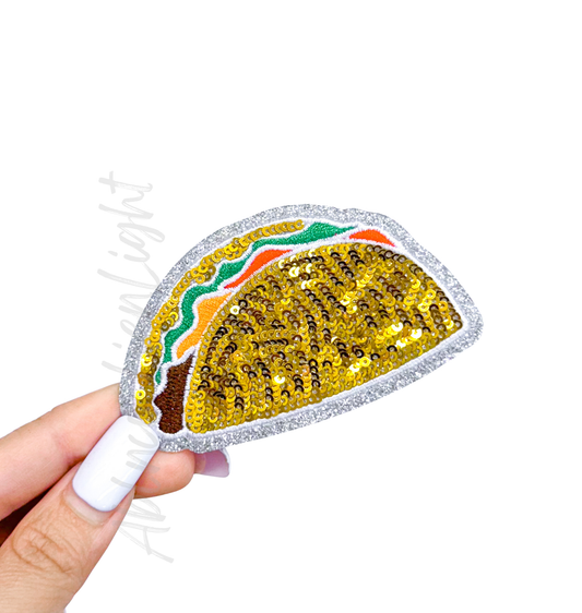 Taco Food Sequin Patch