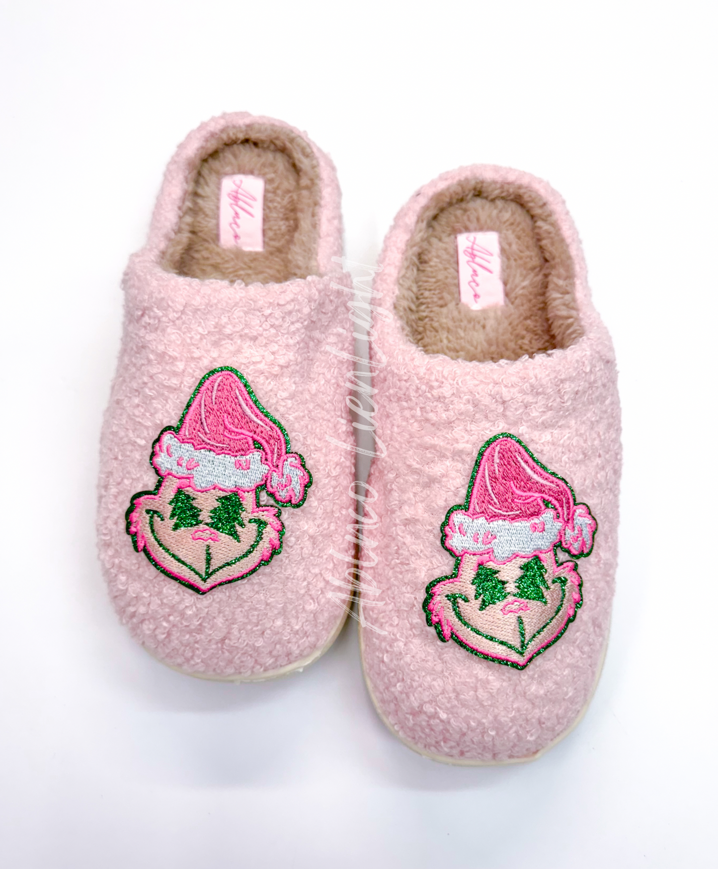 Custom Patch Checkered Hot Pink Slippers