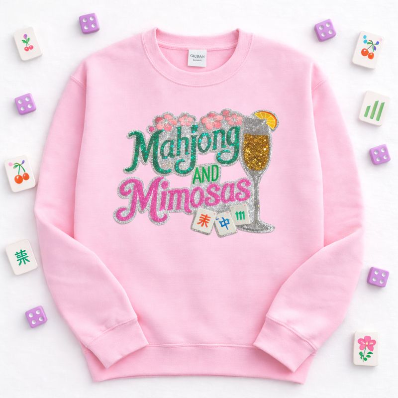 Mahjong & Mimosas Sequin Patch Sweatshirt