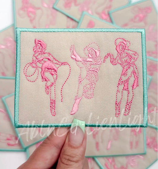 Dancing Cowgirl Roper Embroidery Patch