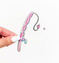 Fishing Rod Pink Sequin Patch