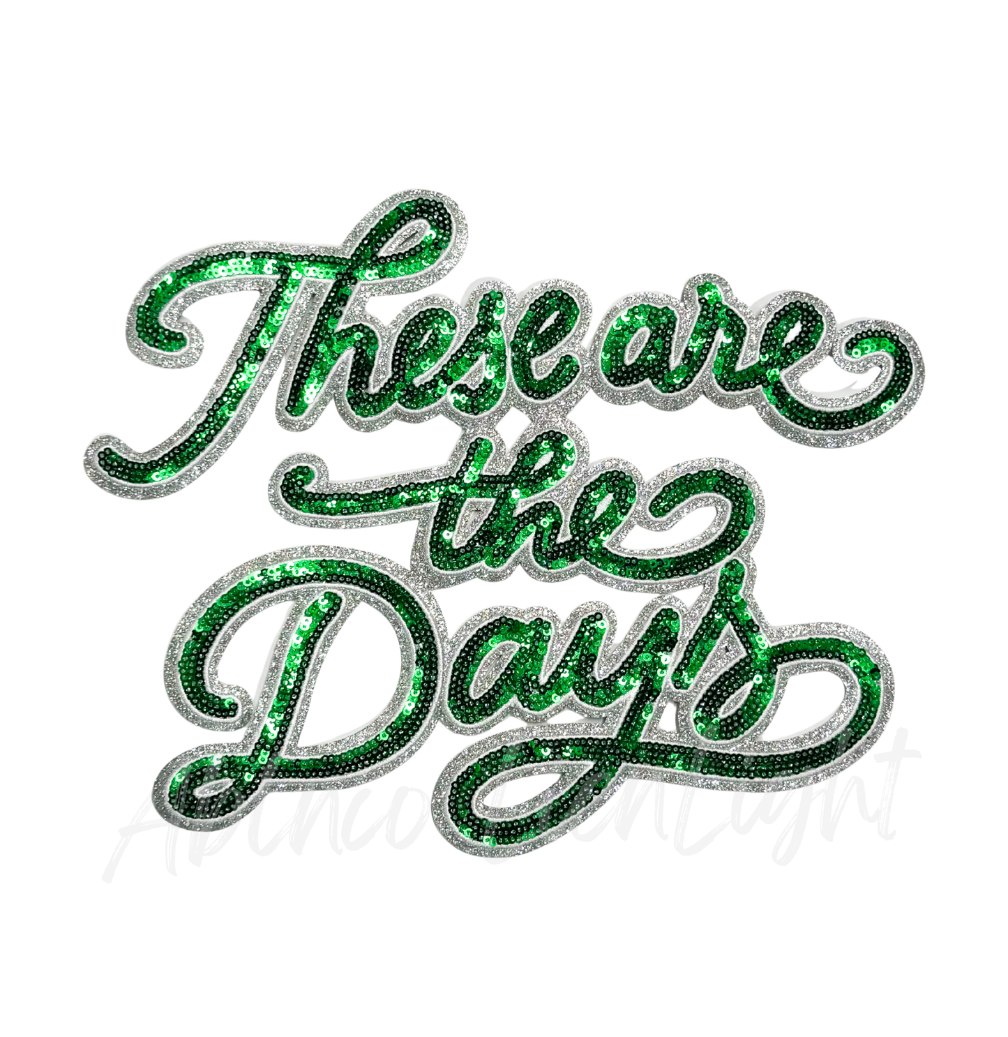 Green These Are The Days Game Day Sequin Patch