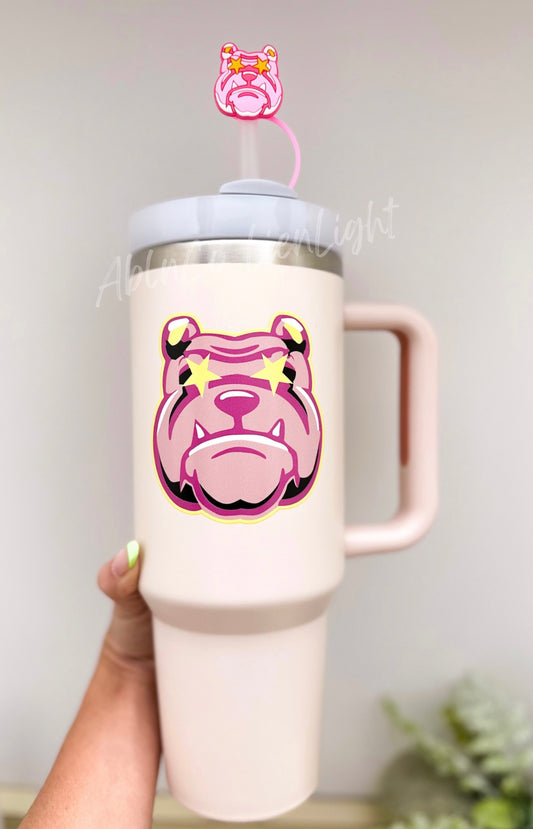 Preppy Pink Mascot™ Bulldog 40oz Quencher Tumbler
