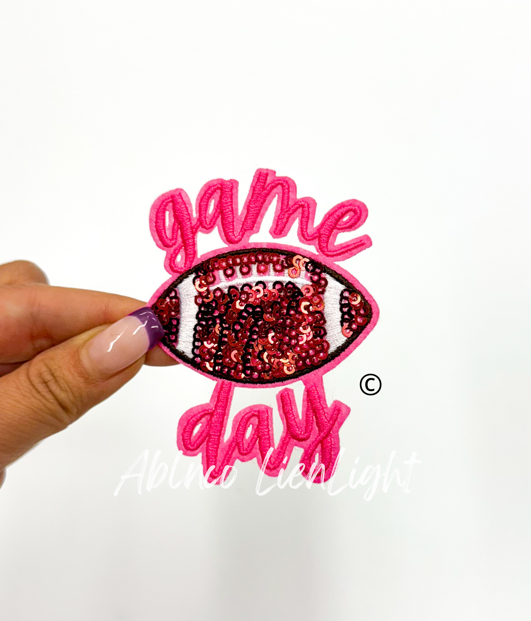 Football Game Day Embroidery Sequin Patch - Small ( 3'')