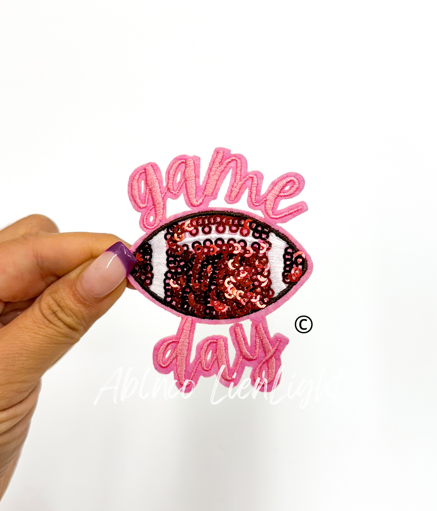 3” Football Game Day Sequins Embroidery Patch