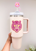 Preppy Pink Mascot™ Tiger 40oz Quencher Tumbler