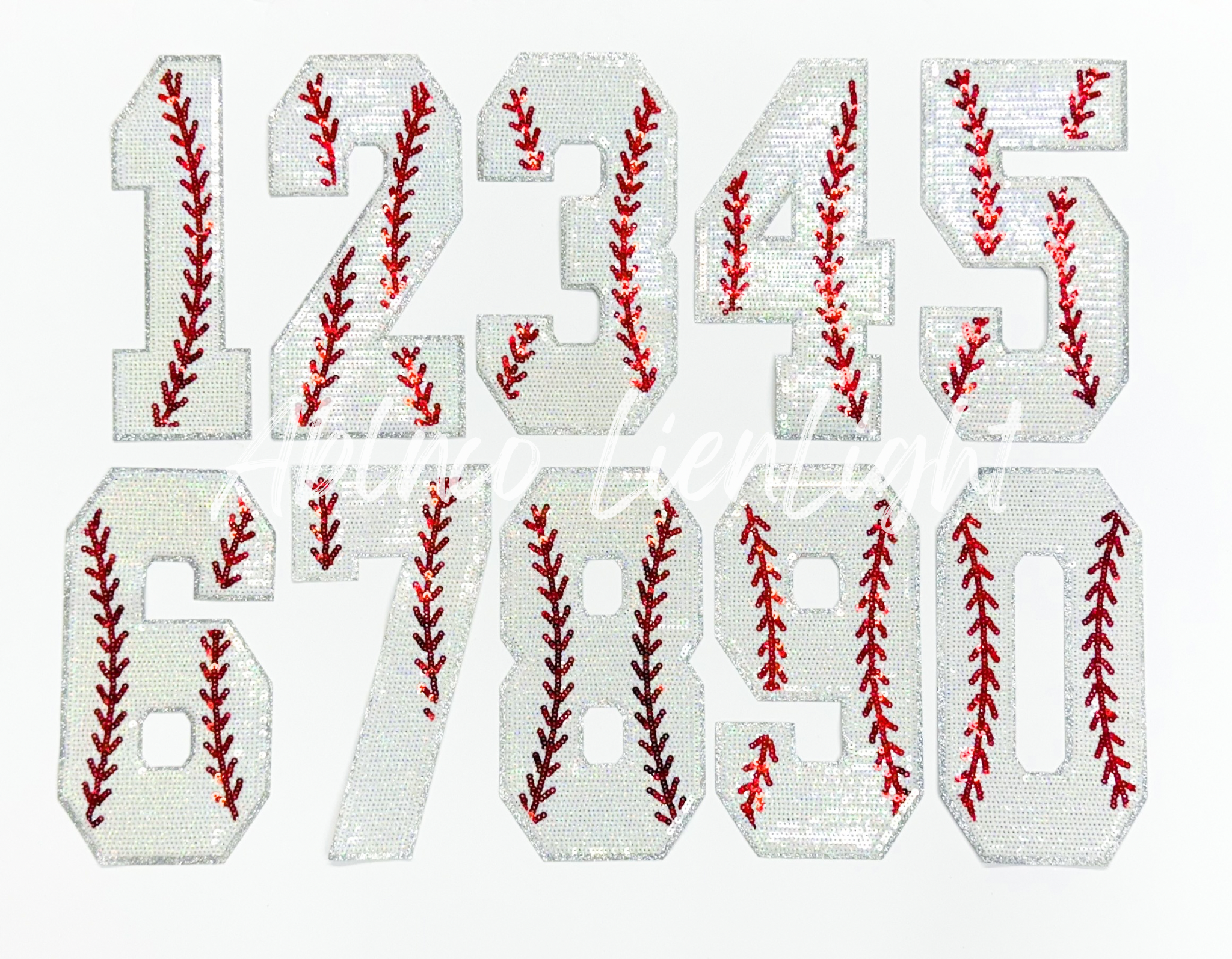 Baseball Print Numbers Baseball Numbers Sequin Patch - Large – ABLNco