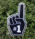 Black Game Day Foam Finger Chenille Patch - Large