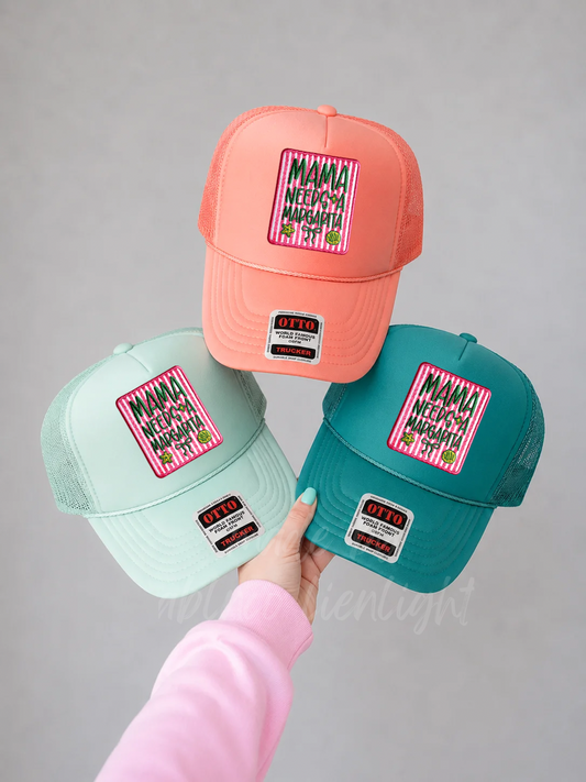 Mama Needs A Margarita Summer Embroidery Patch Otto Trucker Hat