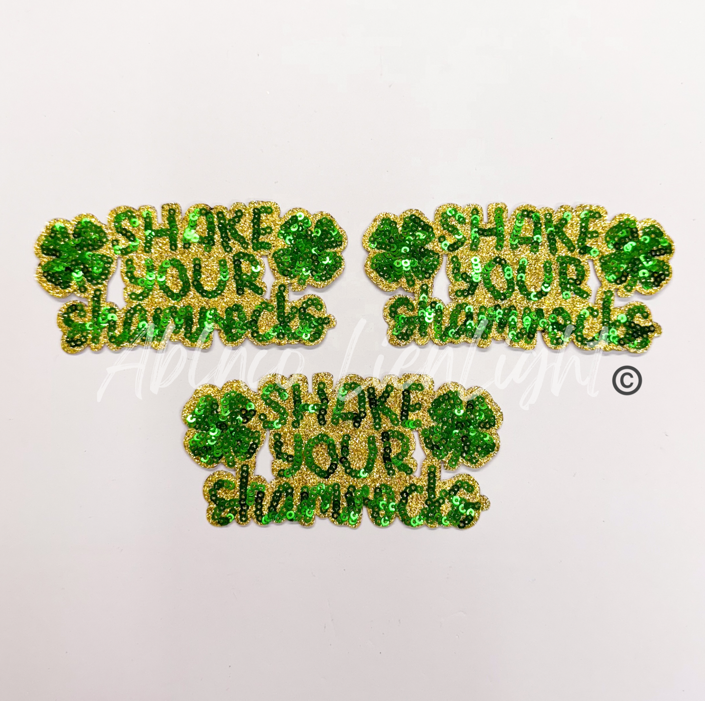 Shake Your Shamrocks St Patricks Day Sequins Patch - Small