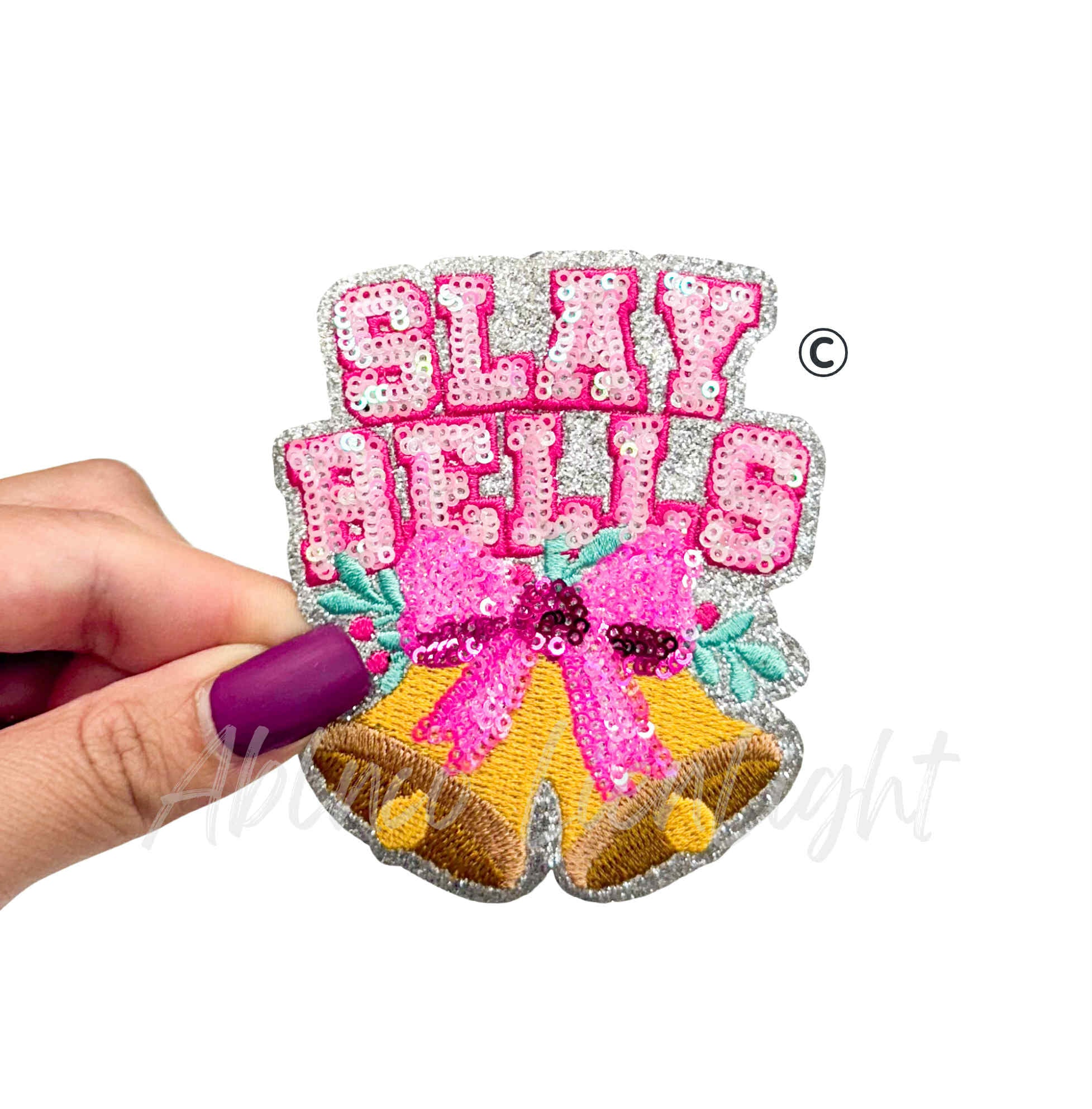 Slay Bells Christmas Sequin Patch - Small