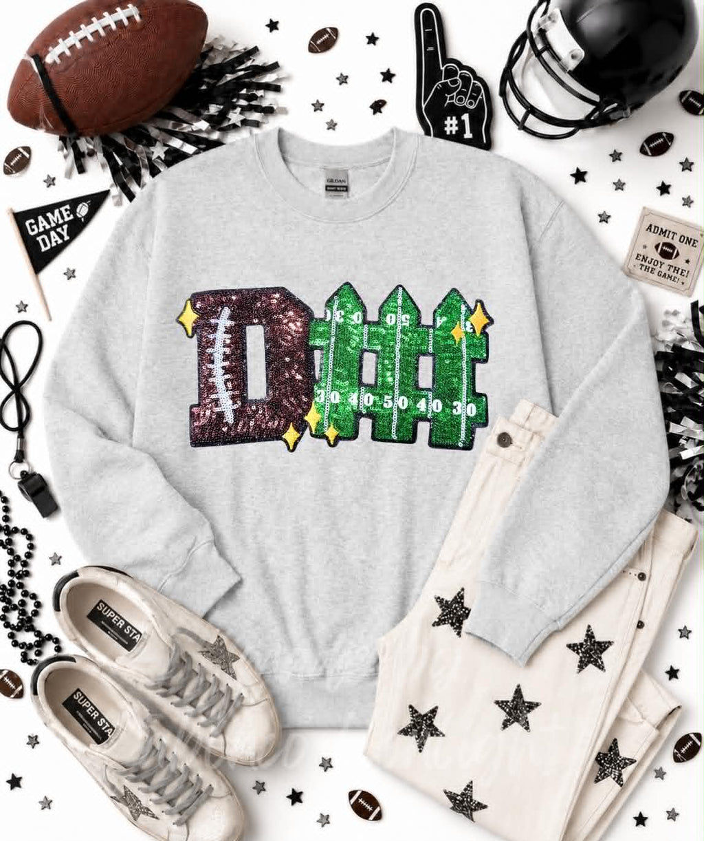 D Fence Football Sequin Patch Sweatshirt