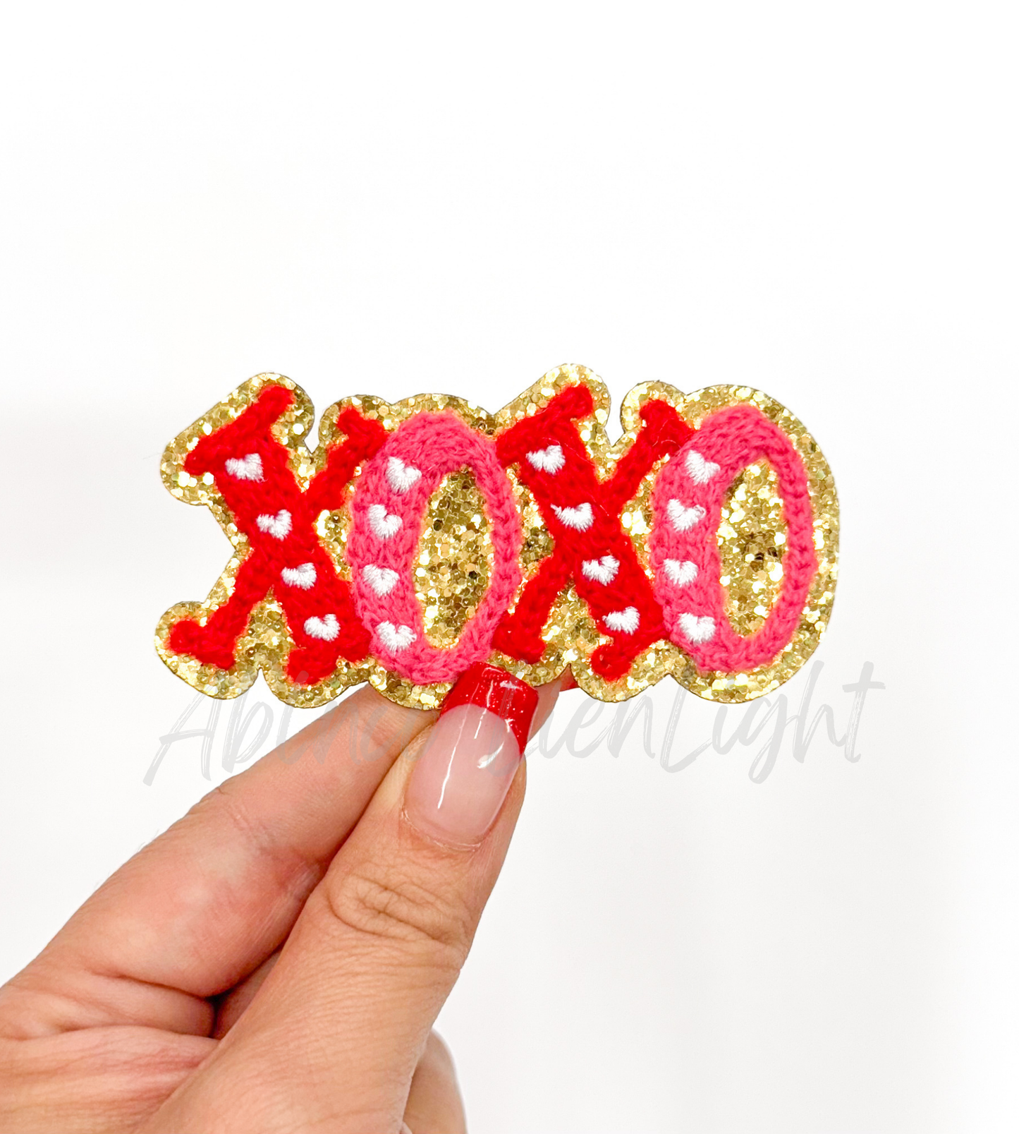 Small XOXO Valentines Glitter Patch