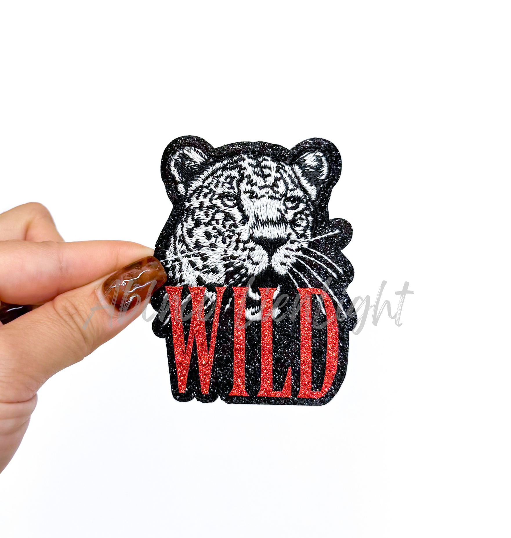 Wild Cheetah Retro Glitter Valentines Day Patch