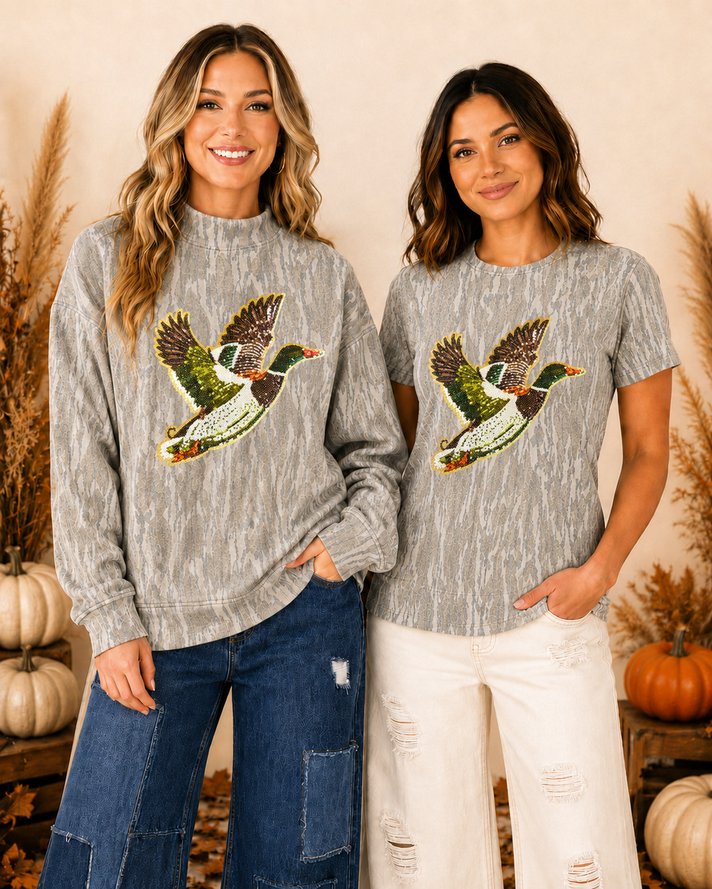 Great Outdoors Hunting Patch Mossy Oak Bottomland Mockneck Crew
