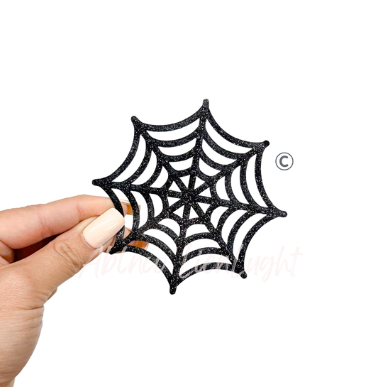 Black Glitter Spider Web Halloween Iron on Patch