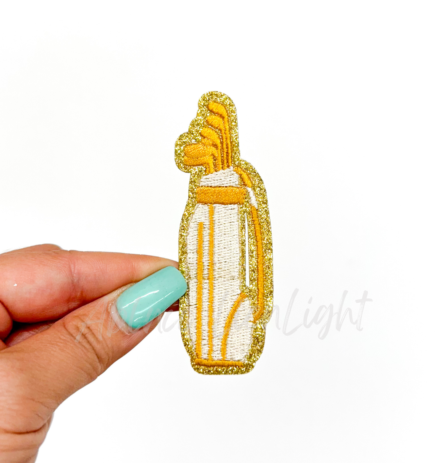Gold Golf Caddie Bag Embroidery Patch