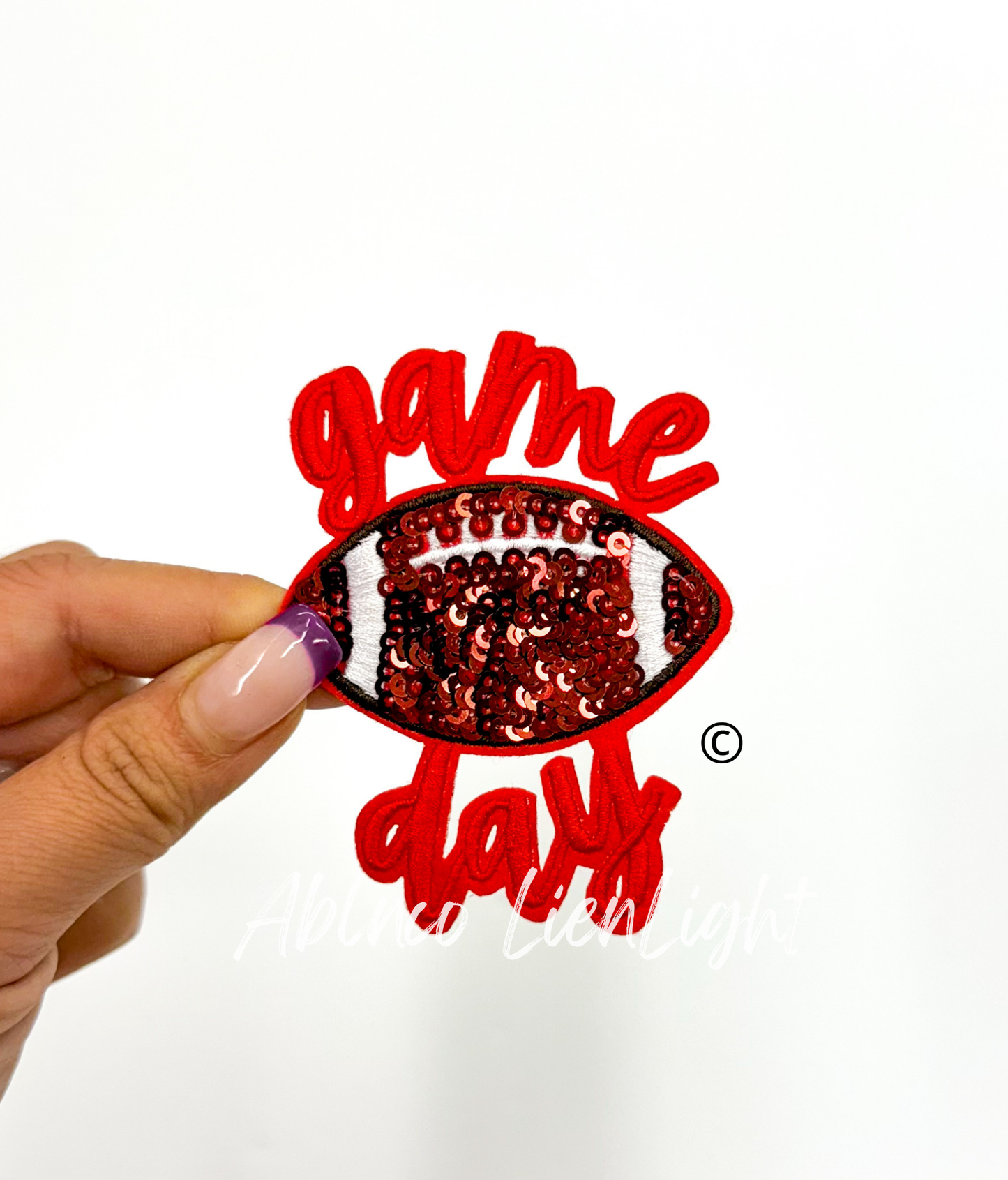 3” Football Game Day Sequins Embroidery Patch