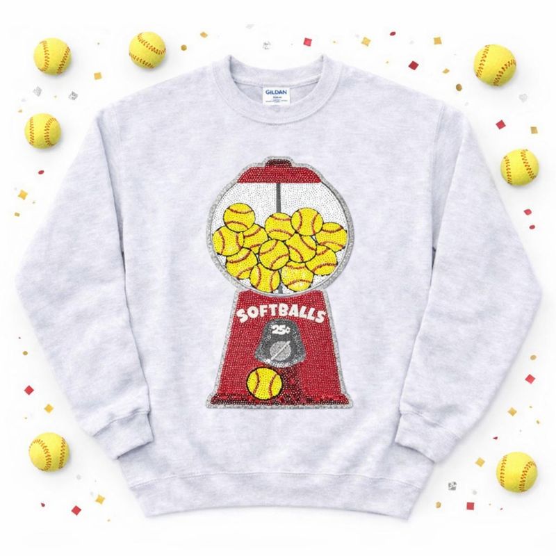 Softball Gumballs Sequin Patch Shirt