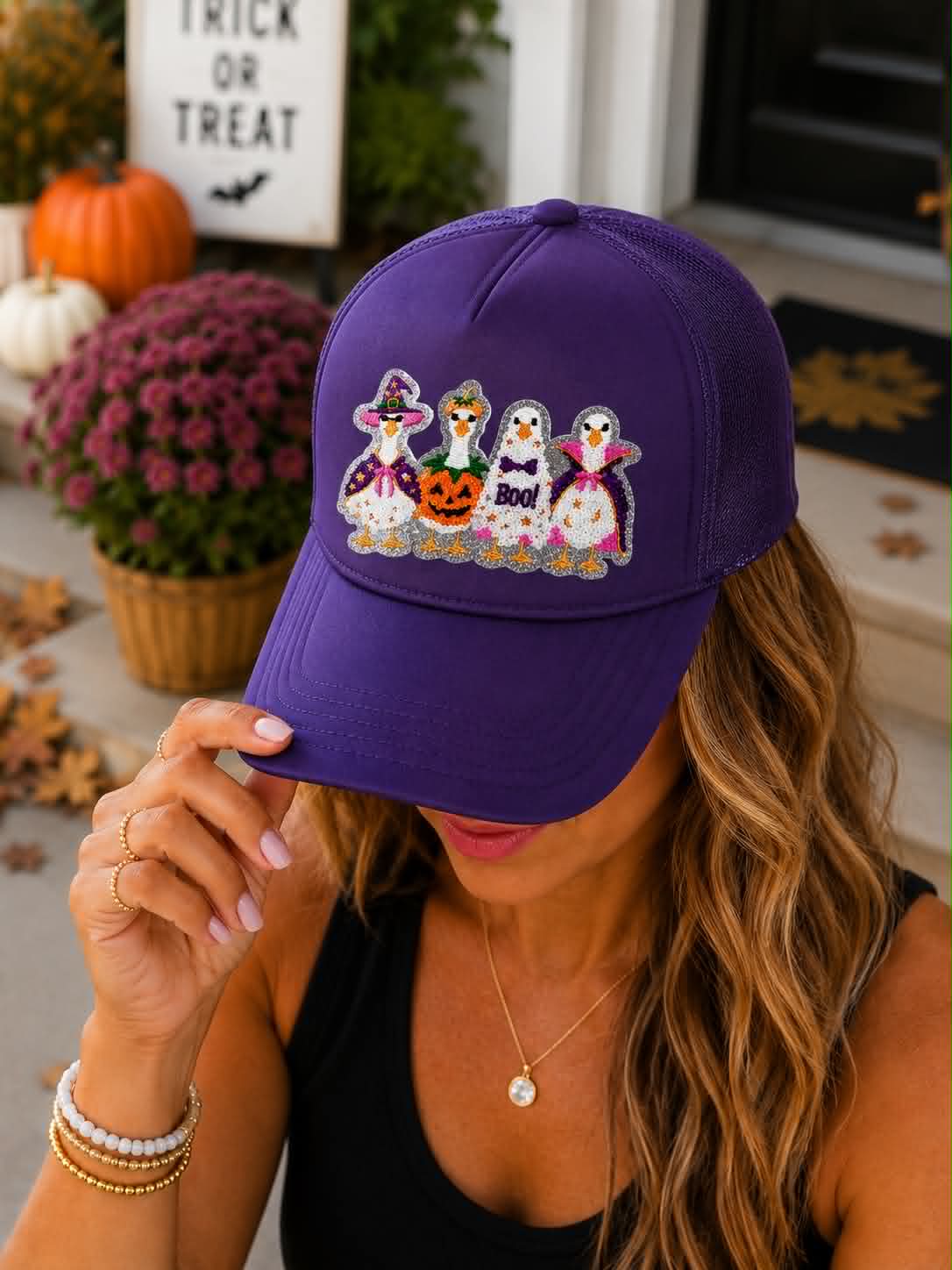 Silly Goose Halloween Sequin Patch Otto Trucker Hat