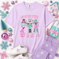 Joy to the Wine Nutcracker Christmas Sequin Patch Tshirt