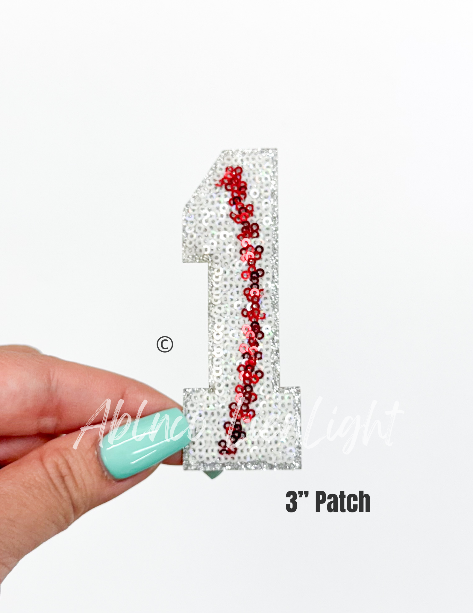 Baseball Numbers Sequin Patch - Small