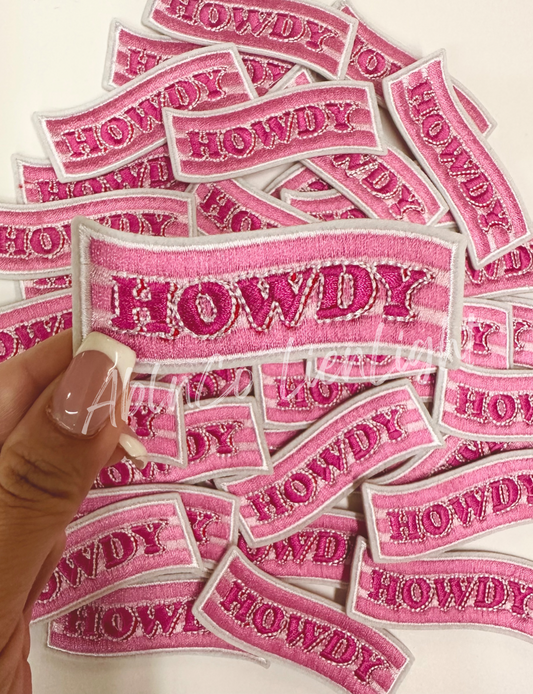 Howdy Pink Embroidery Patch