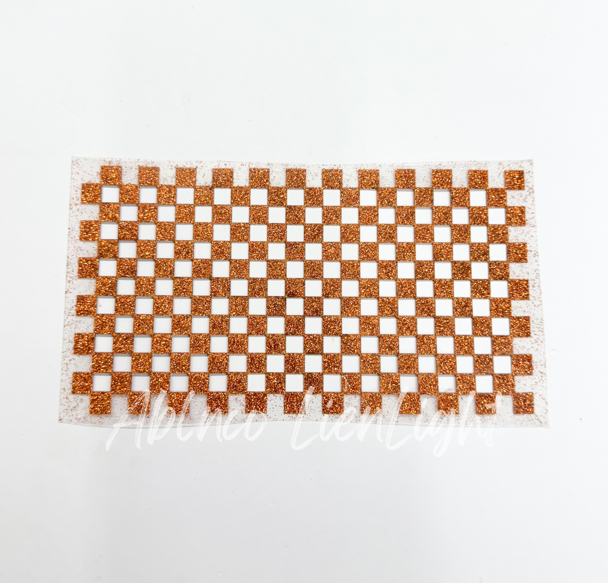 Checkered HTV Glitter Trucker Hat Background Transfer