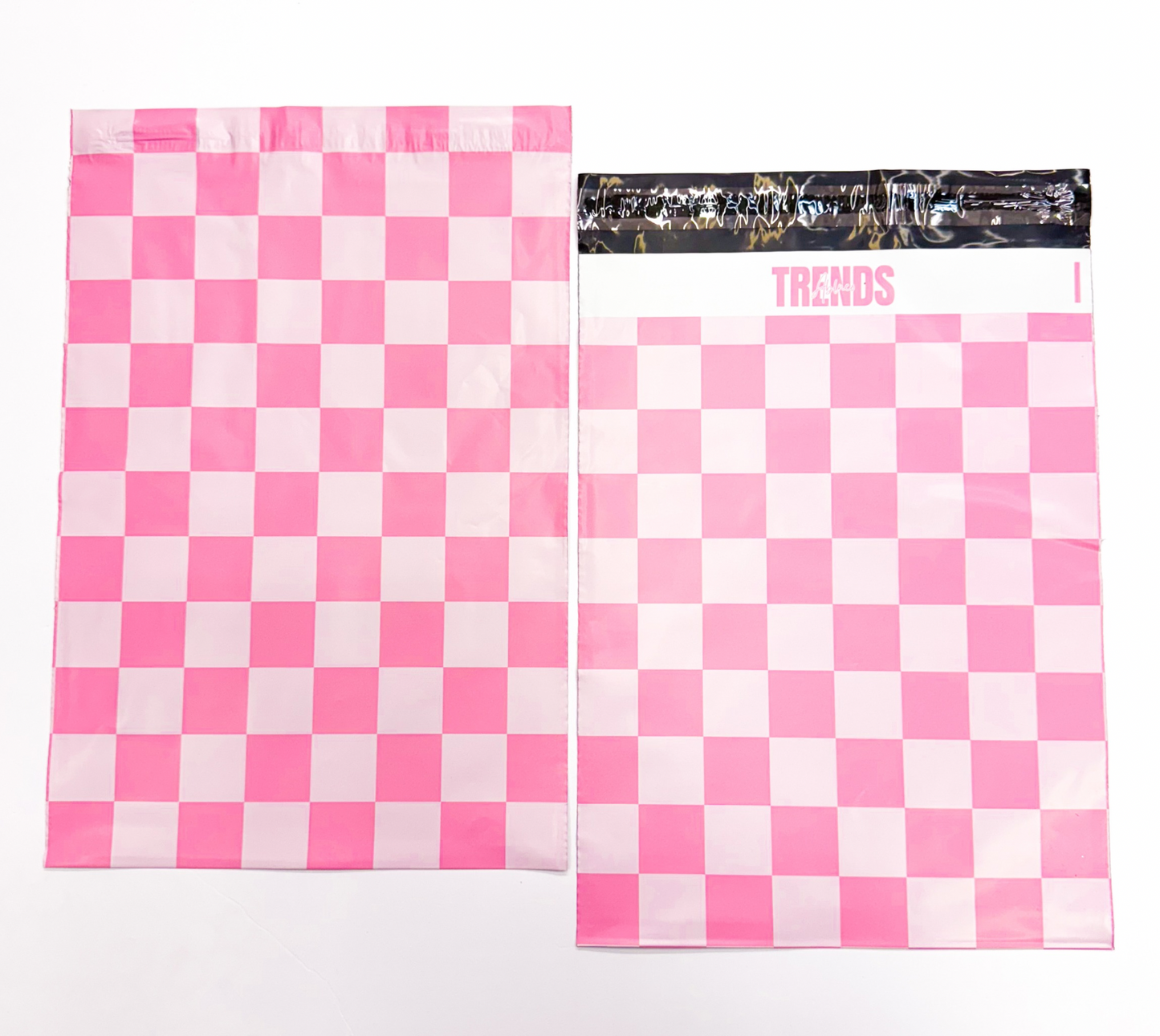 Pink Checkered Poly Mailers