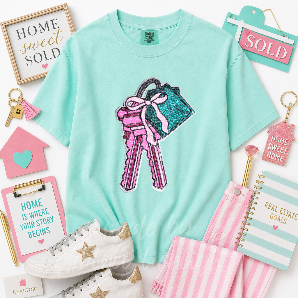 Sweet Home House Keys Sequin Patch - Large