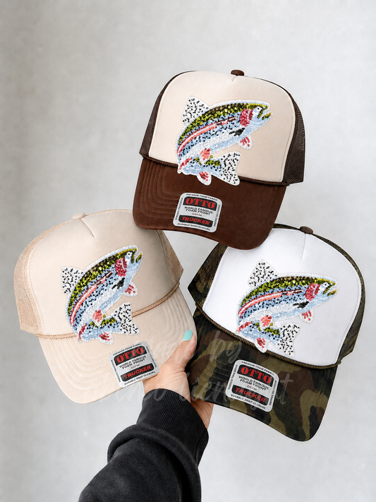 Sequin Rainbow Trout Otto Trucker Hat