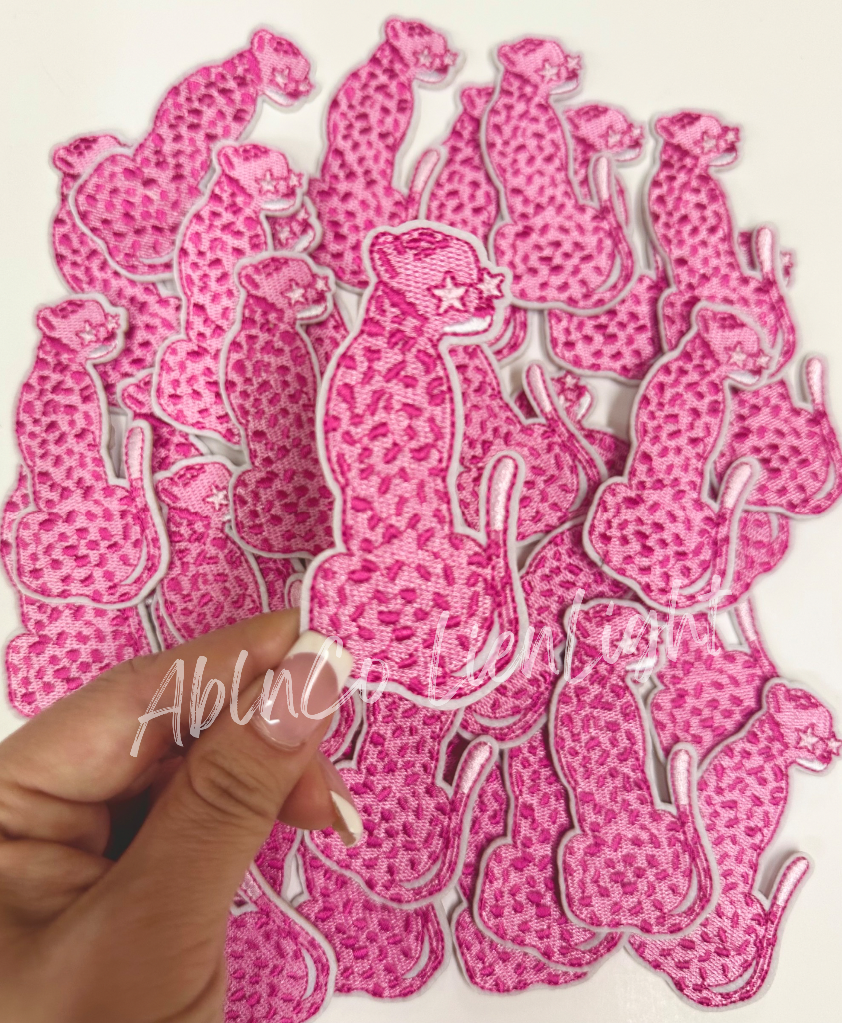 Cheetah Preppy Pink Star Eye Embroidery Patch