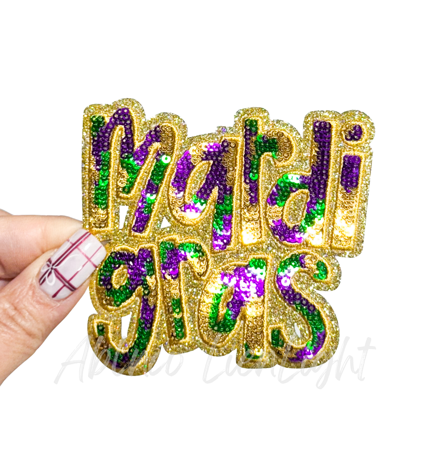 Mardi Gras Colorful Ombre Sequins Patch - Small