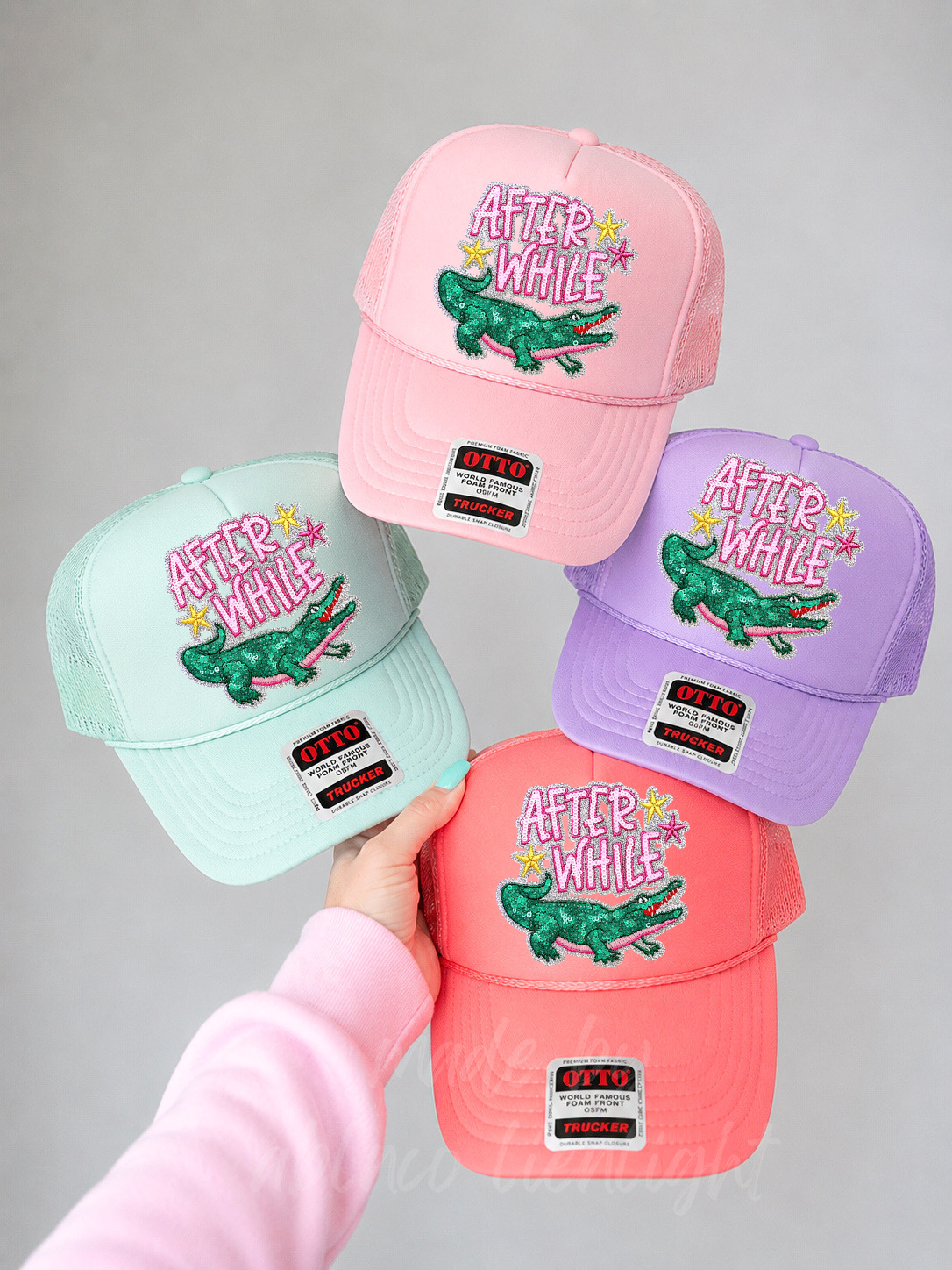 After While Summer Sequin Patch Otto Trucker Hat