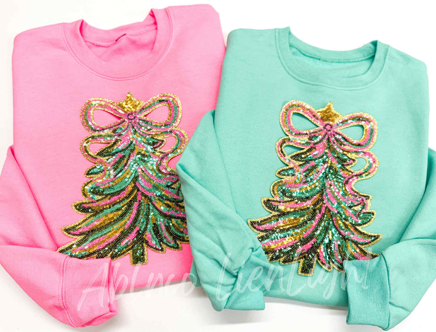 Christmas Tree Sequins Christmas Patch Sweatshirt