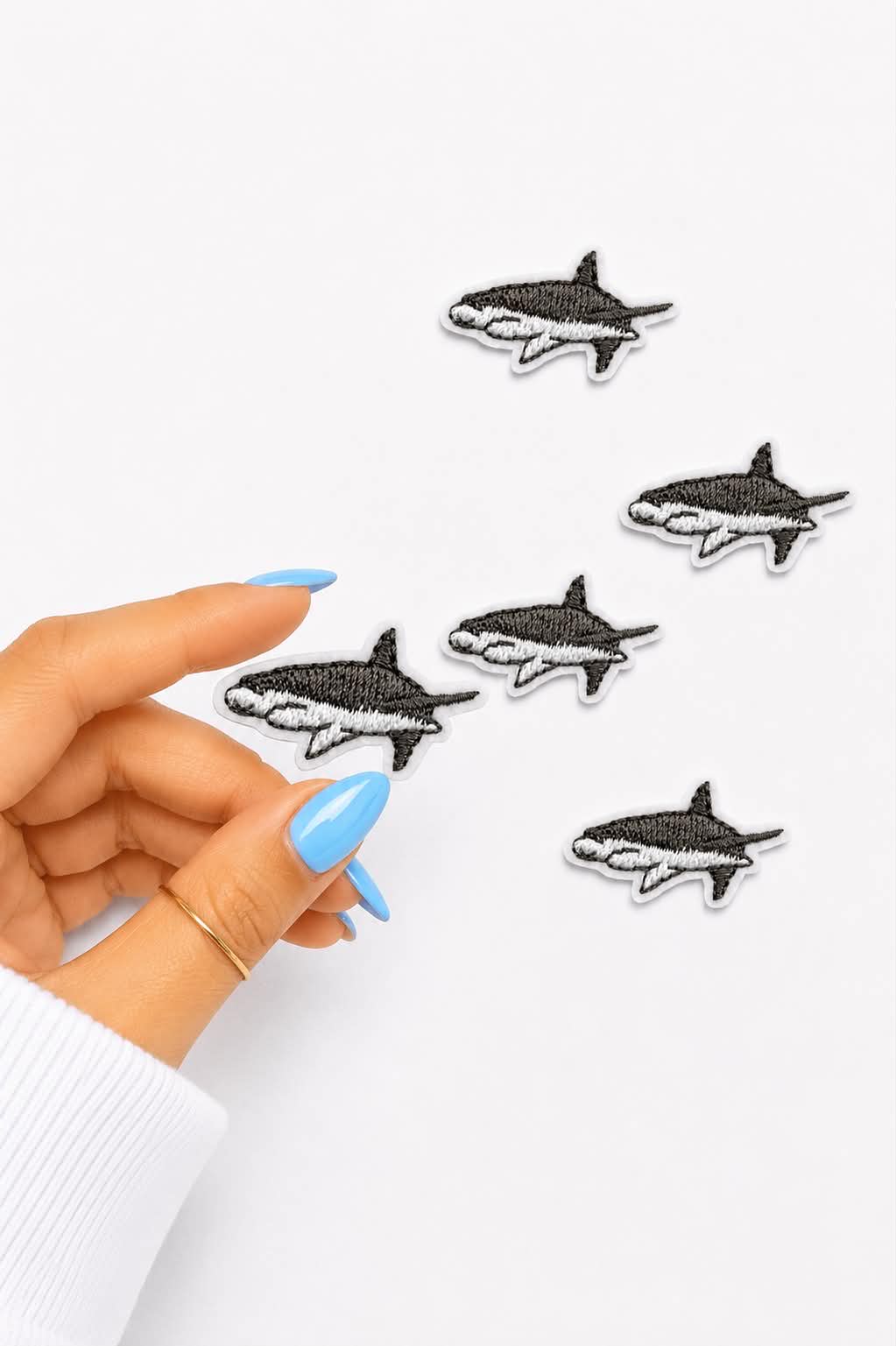 Mini Shark Embroidered Patch