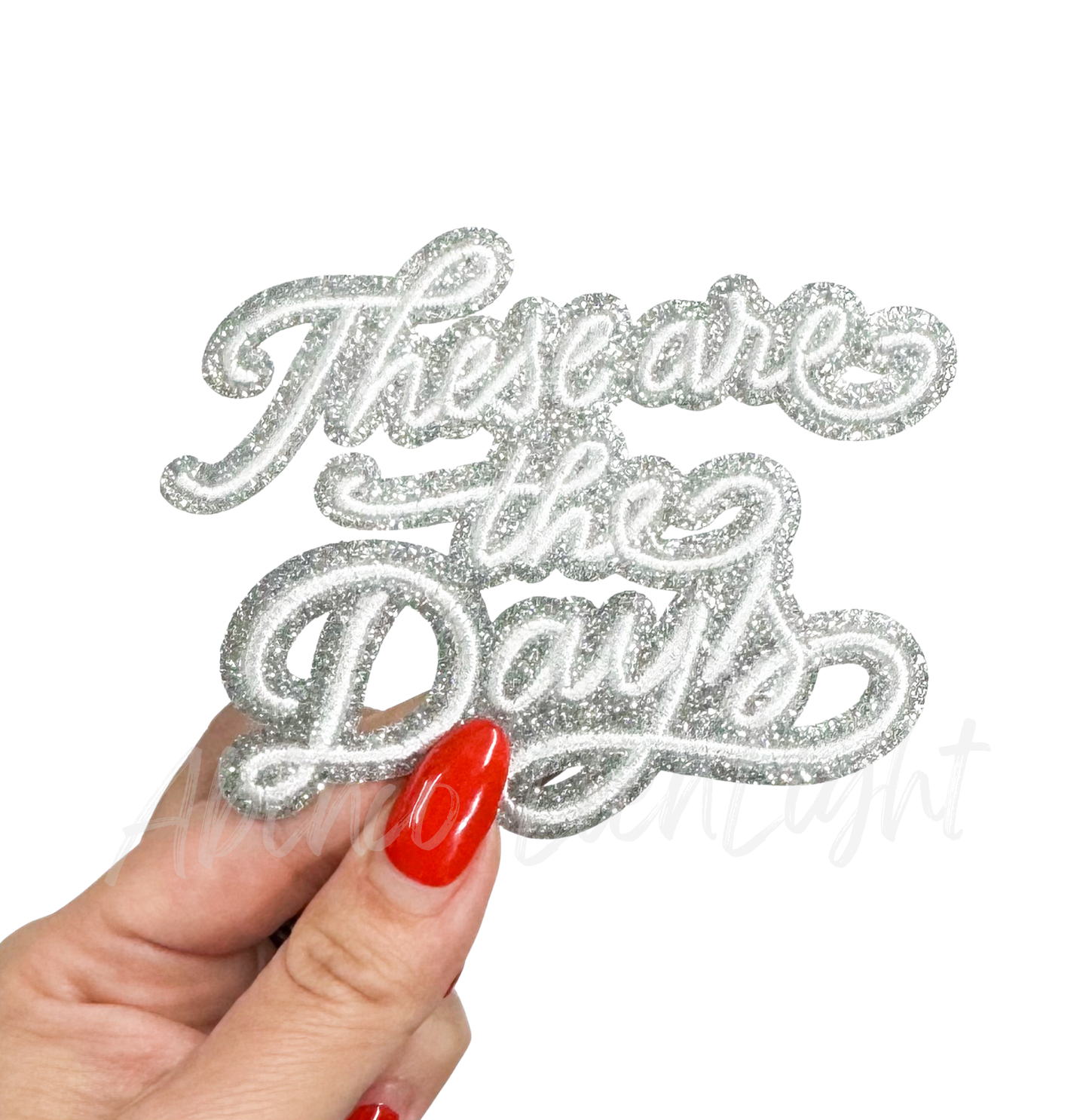 White These Are The Days Game Day Sequin Patch - Small