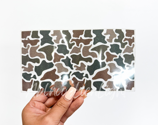 Camo HTV Glitter Trucker Hat Background Transfer