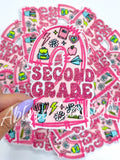 Second Grade School Teach Glitter Patch